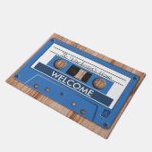 色のレトロの音楽カセットテープ歓迎 ドアマット (アングル)
