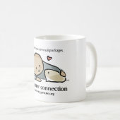 色のロゴおよびウェブサイトが付いているマグ コーヒーマグカップ (正面右)