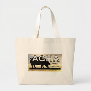 色のロゴのAGHAのトート ラージトートバッグ