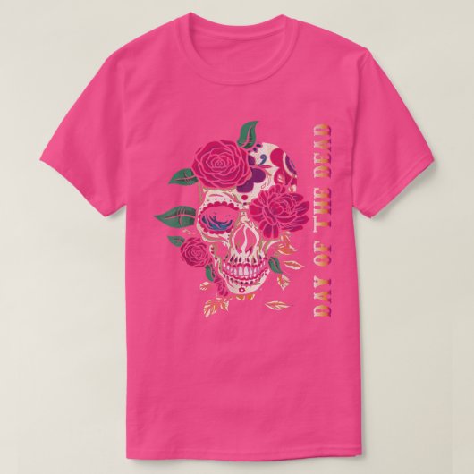 色の不気味な砂糖の骨の魂の日ムートスデイデッド Tシャツ (デザイン正面)