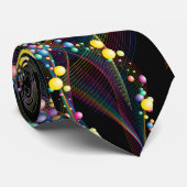 色の中で渦巻数々のく泡パターン黒BG ネクタイ (ロール)