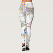 色の中で渦巻数々のく泡パターン レギンス (裏面)