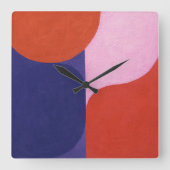 「色の交渉」カラフル抽象芸術 スクエア壁時計 (正面)