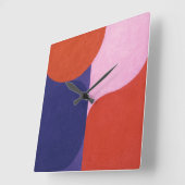 「色の交渉」カラフル抽象芸術 スクエア壁時計 (傾斜)