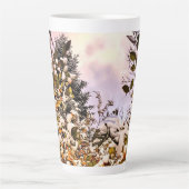 色の付いたに新雪が葉降る カフェラテマグ (正面)