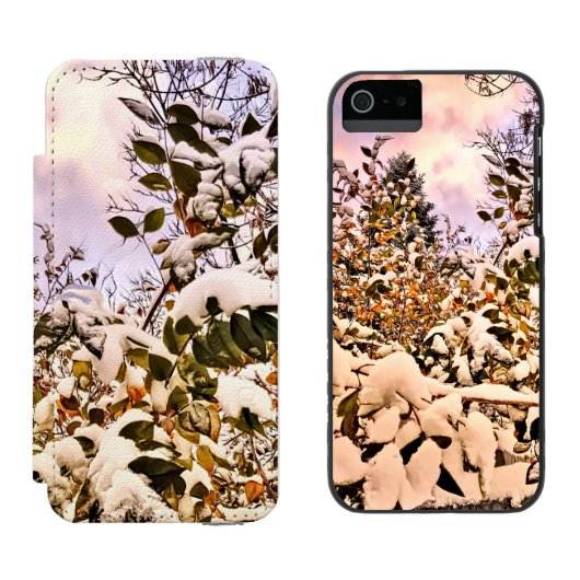 色の付いたに新雪が葉降る INCIPIO iPhoneウォレットケース (並び)