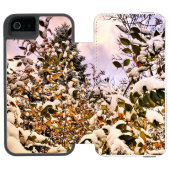 色の付いたに新雪が葉降る INCIPIO iPhoneウォレットケース (フォリオオープン)