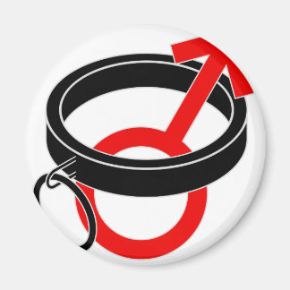 色の付いたオスの記号。 マグネット