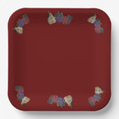 色の付いたカントリーフルーツクランベリー ペーパープレート (正面)