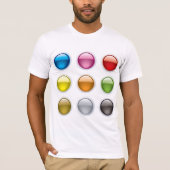 色の付いたボタンのセットMans Tシャツ (正面)