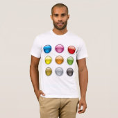色の付いたボタンのセットMans Tシャツ (正面フル)