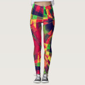 色の付いた傾斜または引き伸ばされた長方形は赤い緑 レギンス (正面)