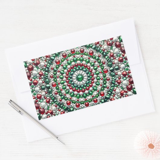 色の付いた四角形のシイタリアンステッカー 長方形シール (封筒)