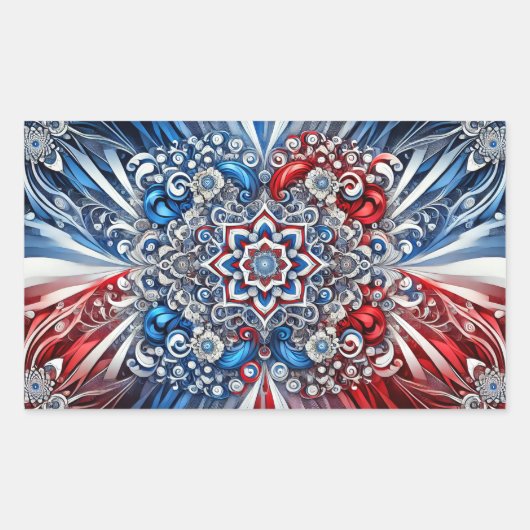 色の付いた四角形のシフランスのステッカー 長方形シール (正面)