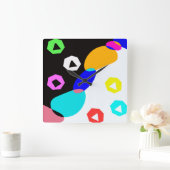 色の付いた図形 スクエア壁時計 (ホーム)