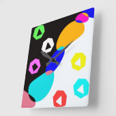 色の付いた図形 スクエア壁時計 (傾斜)