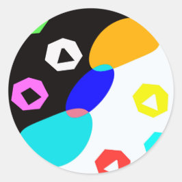 色の付いた図形 ラウンドシール