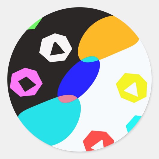 色の付いた図形 ラウンドシール (正面)