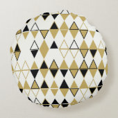 色の付いた図形、幾何学的抽象芸術パターン ラウンドクッション (裏面)