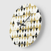 色の付いた図形、幾何学的抽象芸術パターン ラージ壁時計 (傾斜)