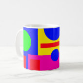 色の付いた幾何形状 コーヒーマグカップ (正面左)