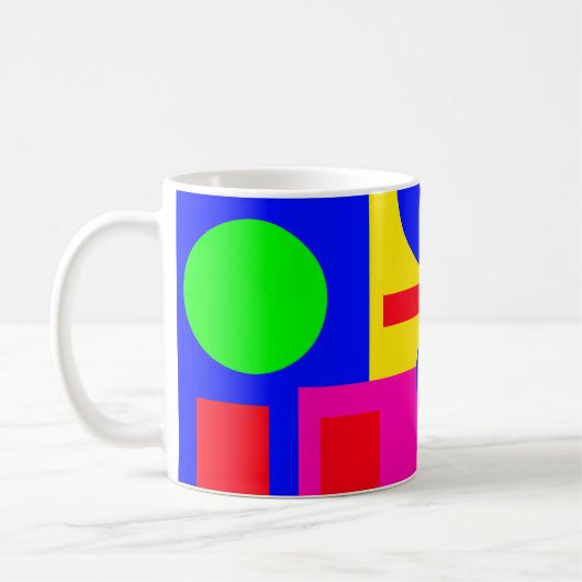 色の付いた幾何形状 コーヒーマグカップ (左)