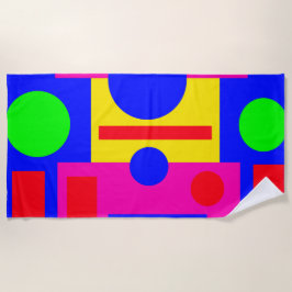 色の付いた幾何形状 ビーチタオル