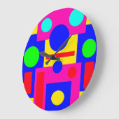 色の付いた幾何形状 ラージ壁時計 (傾斜)
