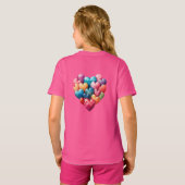 色の付いた愛数々ののハート Tシャツ (裏面フル)