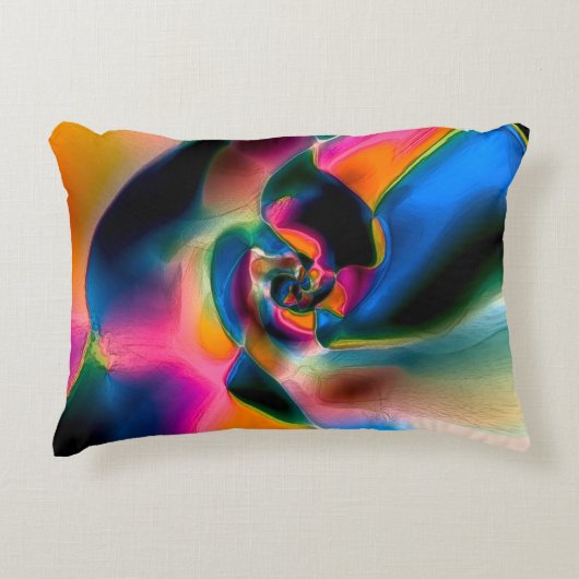 色の付いた抽象芸術の線が明るい彫刻に含まれる アクセントクッション (正面)