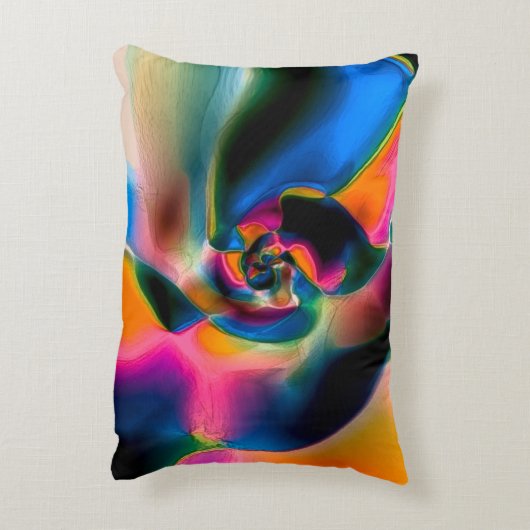 色の付いた抽象芸術の線が明るい彫刻に含まれる アクセントクッション (裏面(縦))