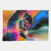 色の付いた抽象芸術の線が明るい彫刻に含まれる キッチンタオル (横)