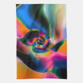 色の付いた抽象芸術の線が明るい彫刻に含まれる キッチンタオル (縦)