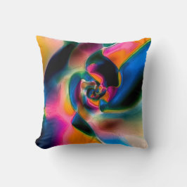 色の付いた抽象芸術の線が明るい彫刻に含まれる クッション