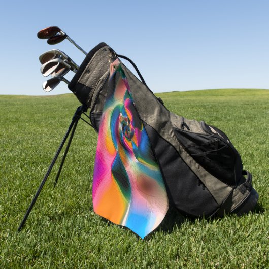 色の付いた抽象芸術の線が明るい彫刻に含まれる ゴルフタオル (グリーン)