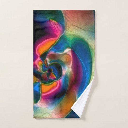 色の付いた抽象芸術の線が明るい彫刻に含まれる バスタオルセット (ハンドタオル)