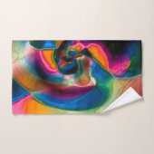 色の付いた抽象芸術の線が明るい彫刻に含まれる バスタオルセット (ハンドタオル)