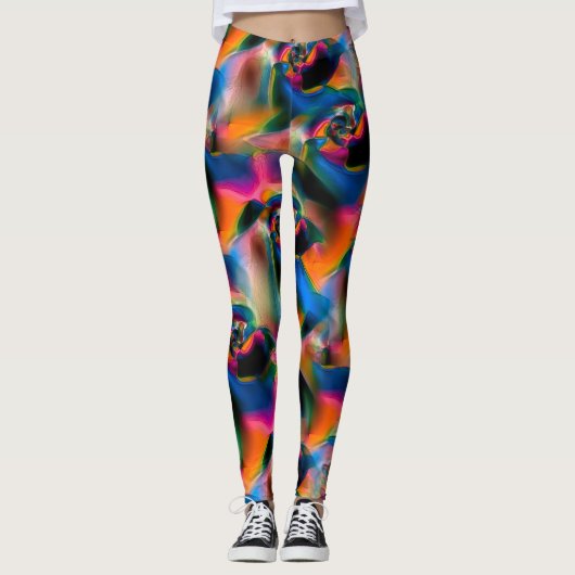 色の付いた抽象芸術の線が明るい彫刻に含まれる レギンス (正面)