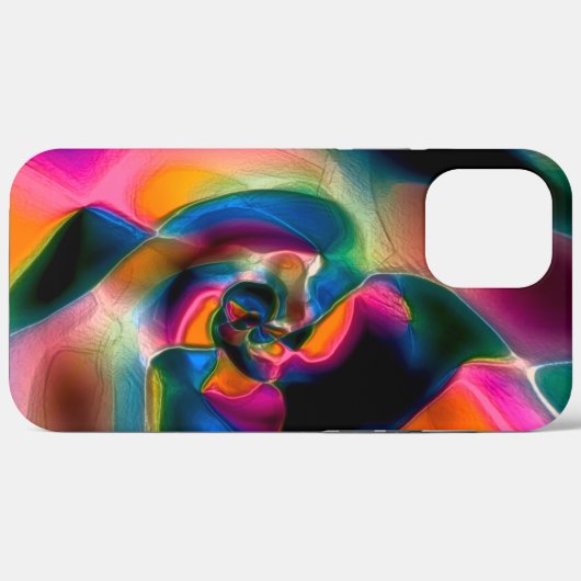 色の付いた抽象芸術の線が明るい彫刻に含まれる Case-Mate iPhoneケース (裏面 (横))