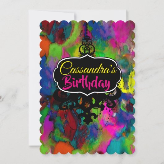 色の付いた考え（その他のオプション） - RSVP / 招待状 (正面)