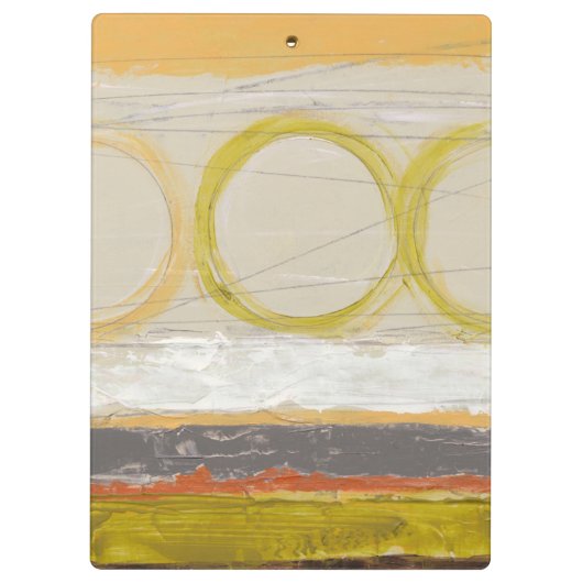 色の付いた背景に黄色数々のとオレンジの円 クリップボード (裏面)