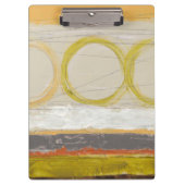 色の付いた背景に黄色数々のとオレンジの円 クリップボード (正面)