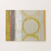 色の付いた背景に黄色数々のとオレンジの円 ジグソーパズル (横)