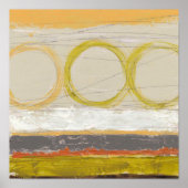 色の付いた背景に黄色数々のとオレンジの円 ポスター (正面)