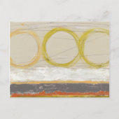 色の付いた背景に黄色数々のとオレンジの円 ポストカード (正面)