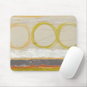 色の付いた背景に黄色数々のとオレンジの円 マウスパッド (マウス)