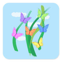 色の付いた蝶と空