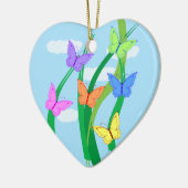 色の付いた蝶と空 セラミックオーナメント (左)