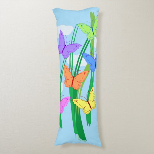 色の付いた蝶と空 ボディピロー (正面縦)
