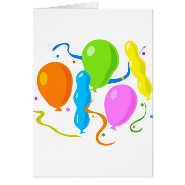 色の付いた誕生日パーティバルーン (正面)